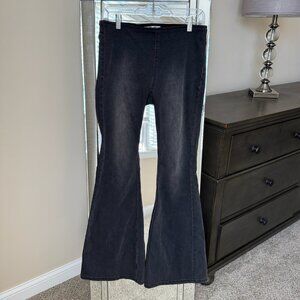 Free People penny pull-on flare jeans stretch bell bottom boho black 28 short